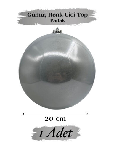 Yılbaşı Top Süs 20 Cm Krom Gümüş - 1