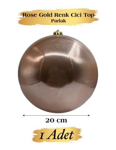 Yılbaşı Top Süs 20 Cm Krom Rose Gold - 1