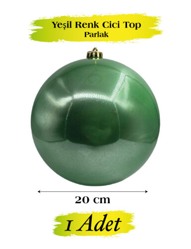 Yılbaşı Top Süs 20 Cm Krom Yeşil - 1