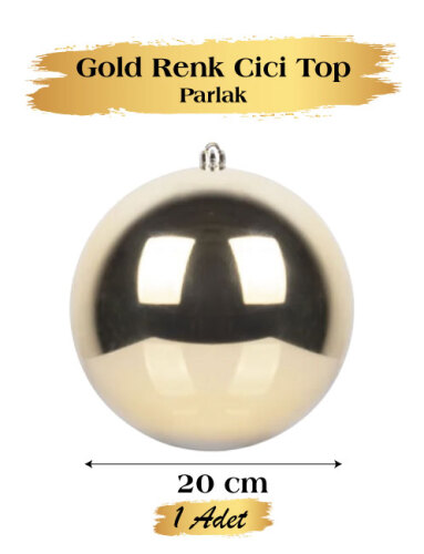 Yılbaşı Top Süs 20 Cm Parlak Altın - 1