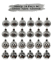Yılbaşı Top Süs 4 Cm 24 Parça Set Desenli Gümüş - 2