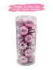Yılbaşı Top Süs 4 Cm 24 Parça Set Desenli Pembe - 2