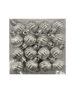 Yılbaşı Top Süs 3 cm Çizgili Gümüş Asetatlı 12 Parça - 3