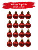 Yılbaşı Top Süs 3 cm Çizgili Kırmızı Asetatlı 12 Parça - 2