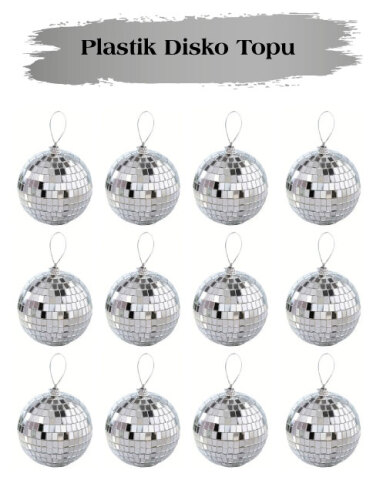 Yılbaşı Top Süs 3 Cm Disko Topu 12 Parça - 1