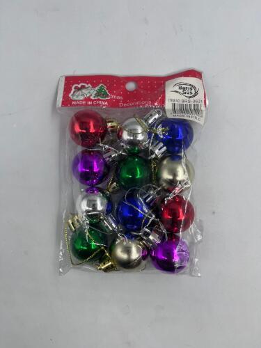 Yılbaşı Top Süs 3 Cm Mat Parlak 12 Parça Karışık - 2