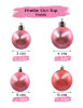 Yılbaşı Top Süs 4-5-6-8 Cm 18 Parça Krom Pembe - 1