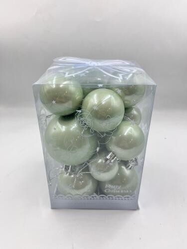 Yılbaşı Top Süs 4-5-6-8 Cm 18 Parça Krom Yeşil - 1