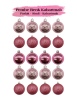 Yılbaşı Top Süs 5 Cm 20 Parça Simli Kabartmalı Pembe - 1