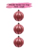 Yılbaşı Top Süs 8 Cm Çizgili Simli 3 Parça Pembe - 1