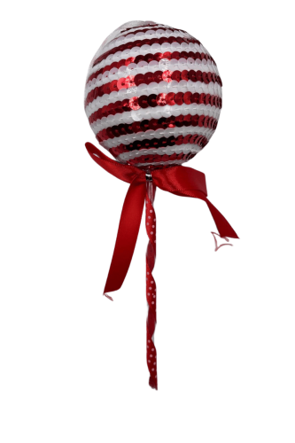 Yılbaşı Top Süs Çubuklu 22 Cm Kırmızı - 1
