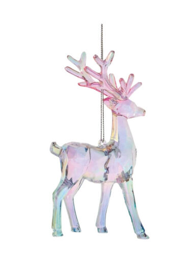 YılbaşıAğacı Süsü Şeffaf Hologramlı Geyik 15 Cm - 1