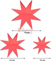 Yıldız 3 Boyutlu Tavan Süsü Parlak Kırmızı 2 Metre - 2