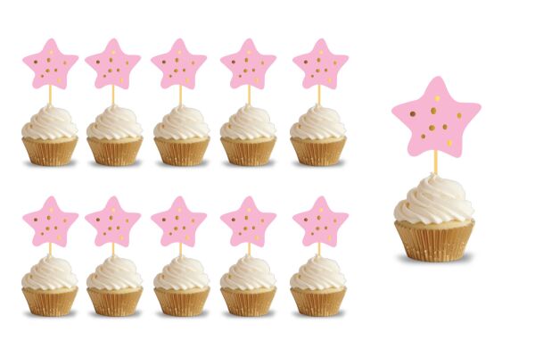 Kürdan Yıldız Makaron Pembe 10 Parça - 