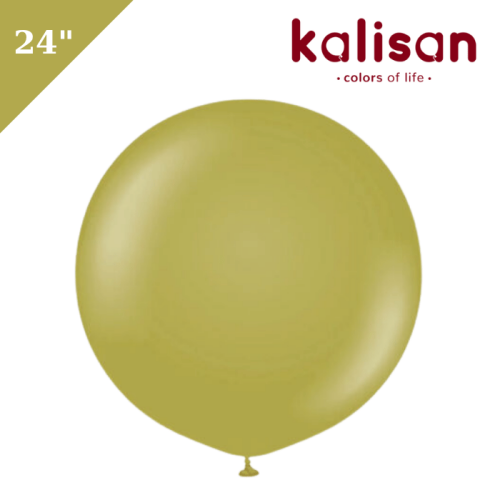 Lateks Retro Balon 24 inç Zeytin (Olive) - 1